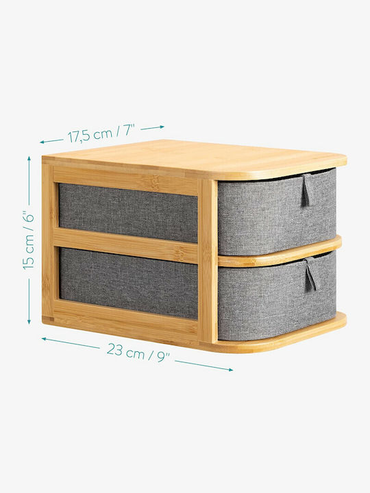 Navaris Cosmetics Organizer With 2 Beige Drawers 23x17.5x15cm