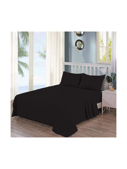 Casa Colori Pillowcase Set with Envelope Cover Black 50x70cm.