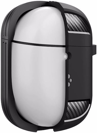 Spigen Rugged Armor Silicone Case with Keychain Black for Google Pixel Buds Pro