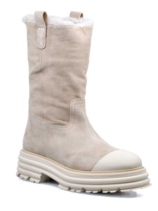 Alpe Wildleder Damen Knöchelstiefel Beige