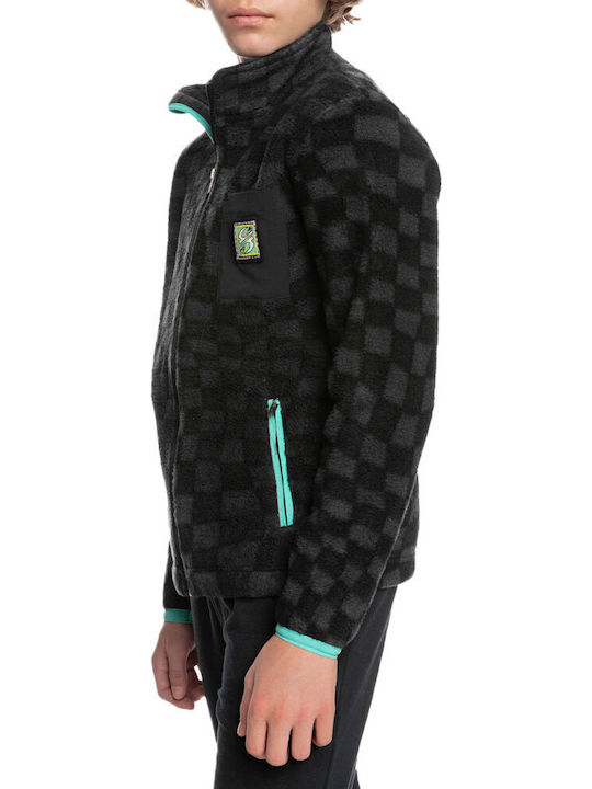Kinderstrickjacke Fleece Schwarz Clean Coasts K Zip Fleece