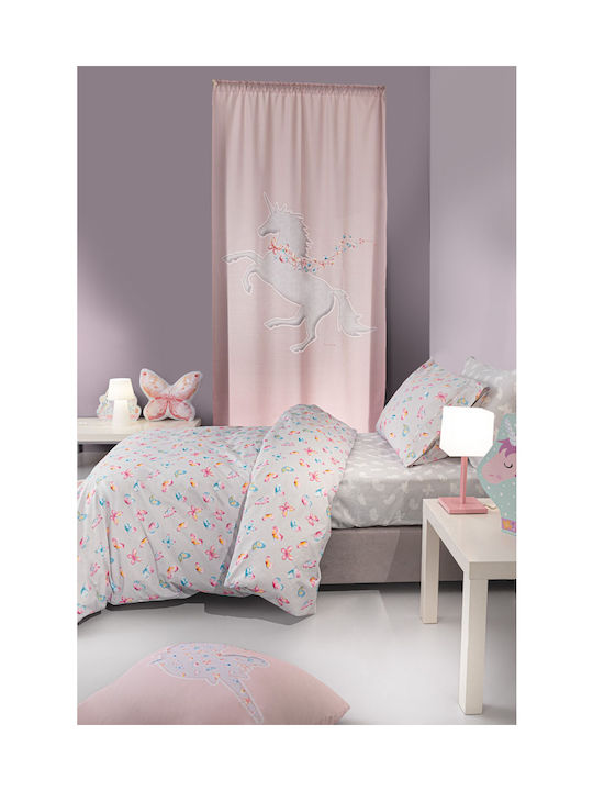 Guy Laroche Liliana Set Kinderbettbezug Einzel mit Kissenbezug Baumwolle Rosa 165x225cm