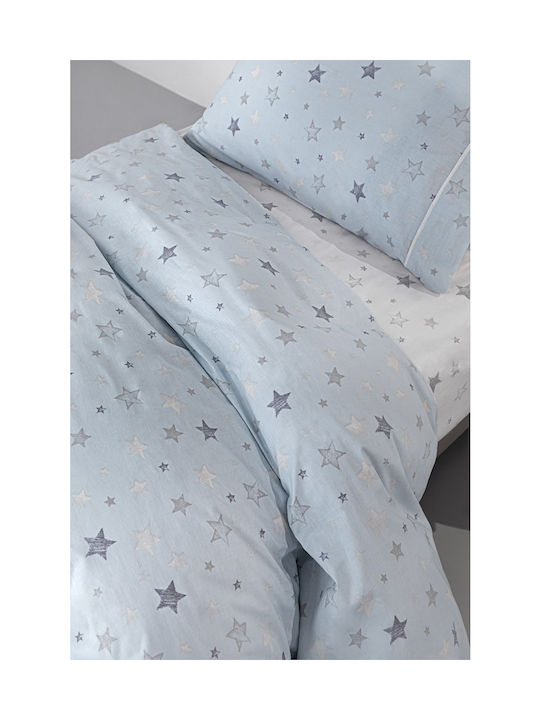 Guy Laroche Orin Sky Set Kids Duvet Cover Single with Pillowcase Cotton Light Blue 165x225cm