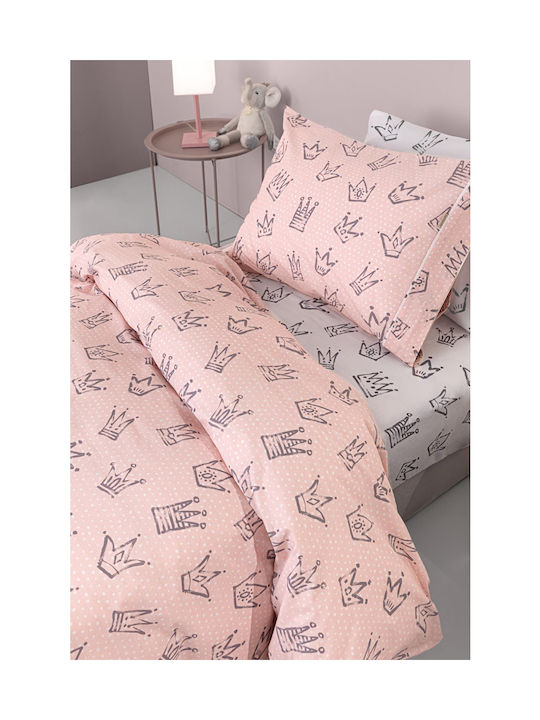 Guy Laroche Majesty Set Kinderbettbezug Einzel mit Kissenbezug Baumwolle Rosa 165x225cm