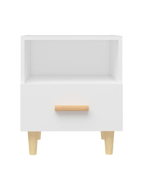 Wooden Bedside Table White 40x35x47cm