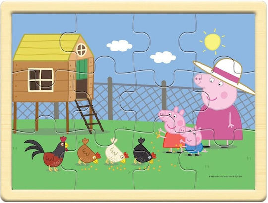 Ξύλινο Παιδικό Puzzle Peppa Pig Peppa Pig 12pcs (Διάφορα Σχέδια) 1τμχ Giochi Preziosi