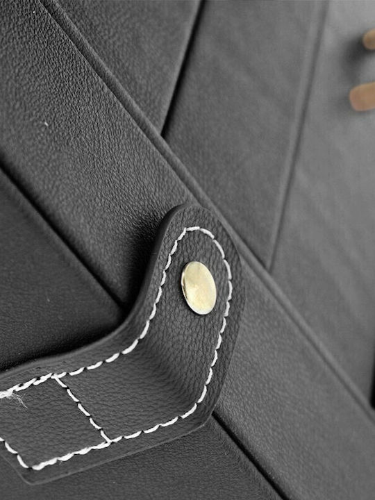 Jewellery Box Metallic with Drawer and Mirror Black 30x17x31cm