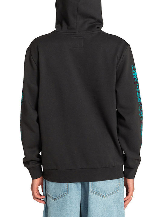 RVCA Dmote Gang Herren Sweatshirt mit Kapuze und Taschen Schwarz