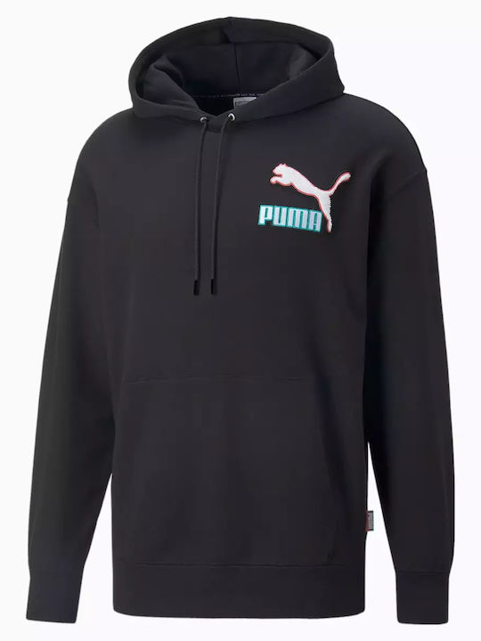 Puma Fandom Sweatshirt with Hood Black