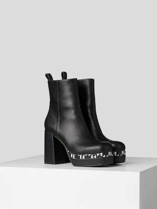 Karl Lagerfeld Leather Women's Ankle Boots Black