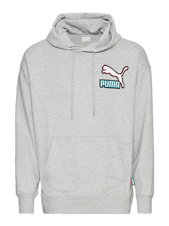 Puma Fandom Sweatshirt with Hood Gray