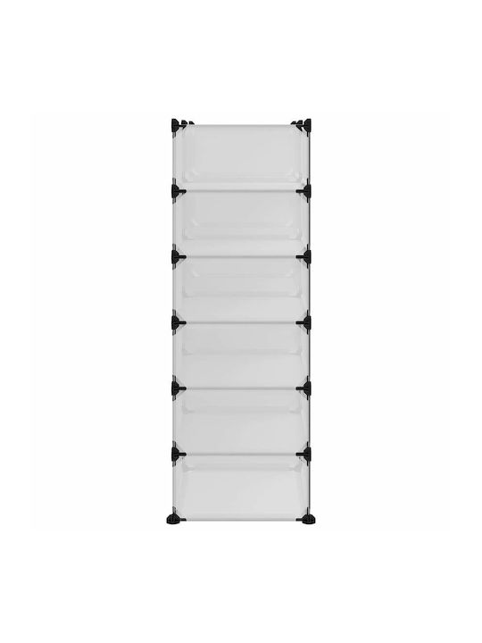 Plastic Shoe Organizer with 12 Shelves 94.5x36.5x106cm