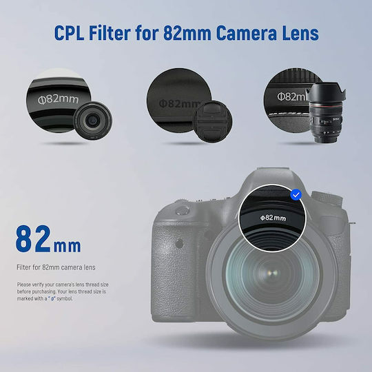 Neewer Ultra Slim Филтър CPL / HD с диаметър 82мм за фотоапаратни обективи