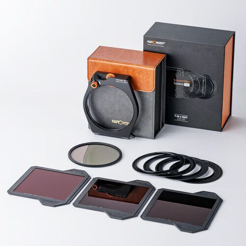 K&F Concept X PRO Square Kit Αξεσουάρ Φακών 95mm CPL+Square ND8/64/1000+4 Adapter Rings