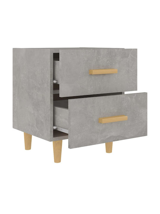 Wooden Bedside Table Γκρι Σκυροδέματος 40x35x47.5cm