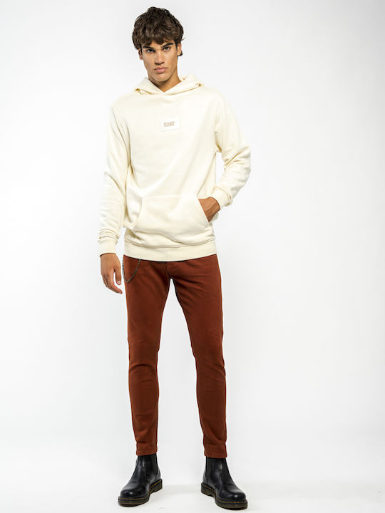 Staff Men's Sweatshirt with Hood and Pockets White