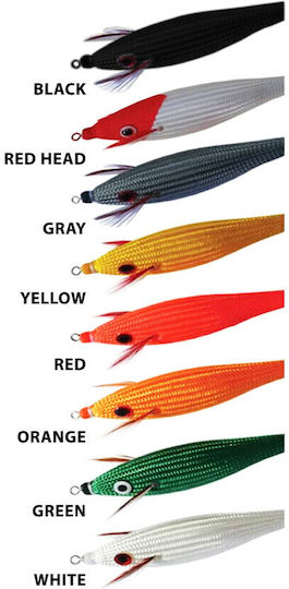 DTD Full Color Glavoc #2.0 Squid Jigs Fluorescent 6.5pcs/8.2gr Red