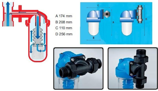 Atlas Filtri Dosaplus 7 Sistem de Filtrare a Apei Singur Sub blat Filtru cu Diafragmă 3/4'' 3/4"-1"