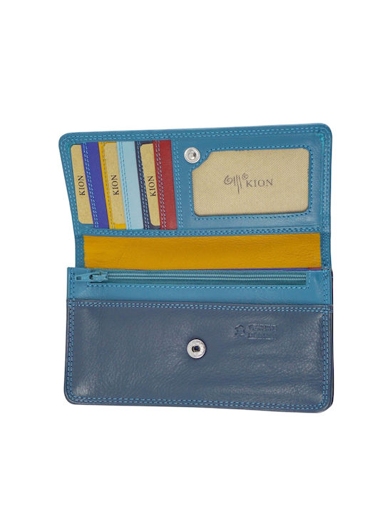 Kion 109M Large Leather Women's Wallet Light Blue