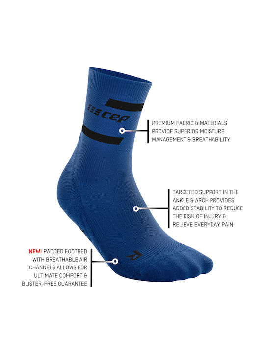 CEP Mid Cut V4 Athletic Socks Blue 1 Pair