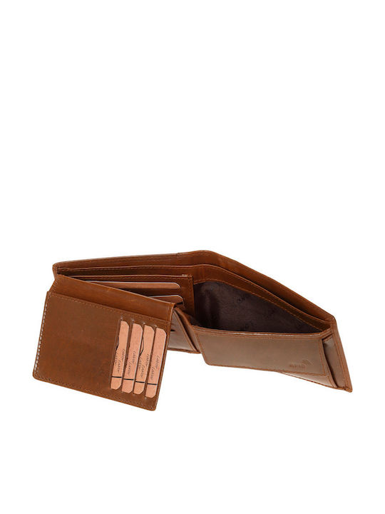 Leather Men's Wallet Classic with RFID Tabac Brown