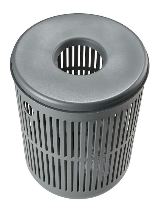 Zone Denmark -1 Καλάθι Απλύτων Πλαστικό 60lt με Καπάκι 40x40x54cm Γκρι
