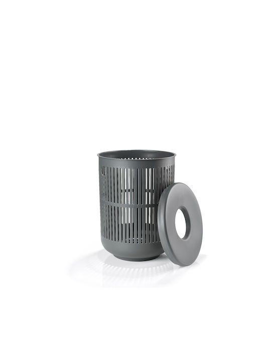 Zone Denmark -1 Καλάθι Απλύτων Πλαστικό 60lt με Καπάκι 40x40x54cm Γκρι