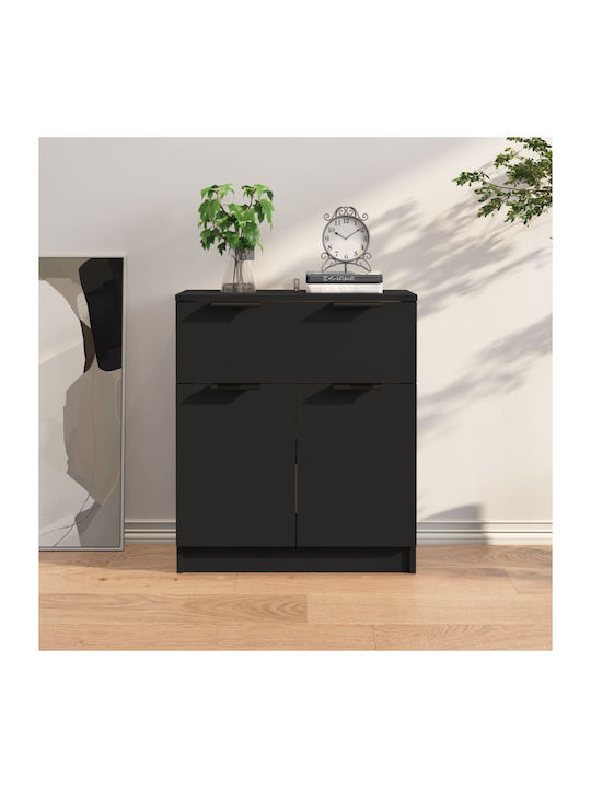 Wooden Buffet with Drawers Black L60xW30xH70cm