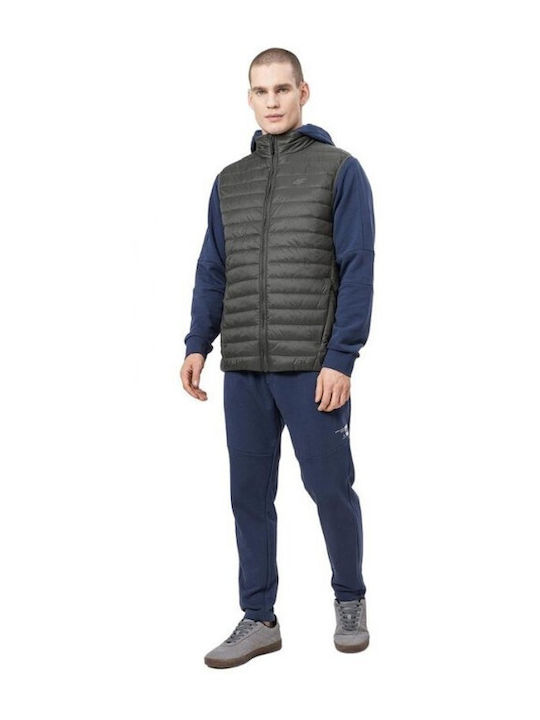 4F Ärmellos Herren Jacke Puffer Khaki