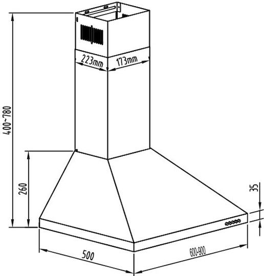 Gruppe Ombrello 60 Απορροφητήρας Καμινάδα 60cm Inox
