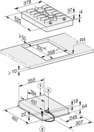 Miele Domino Εστία Υγραερίου Αυτόνομη 37.8x52εκ.
