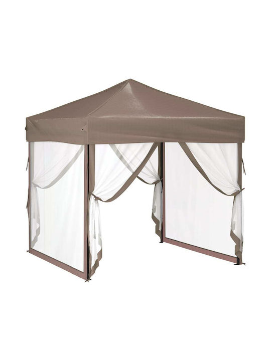 vidaXL Πτυσσόμενο Κιόσκι Κήπου Taupe 2x2m