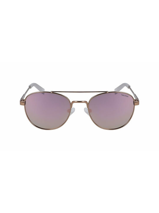 Nautica Sunglasses with Gold Metal Frame and Pink Lens N4641SP-785