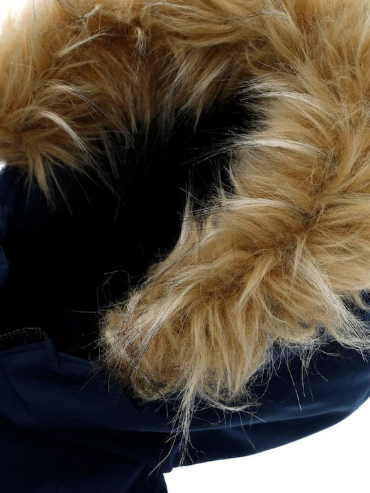 Kids Coat Parka Long Hooded Blue