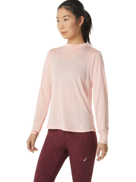 ASICS Damen Sportlich Bluse Langärmelig Rosa