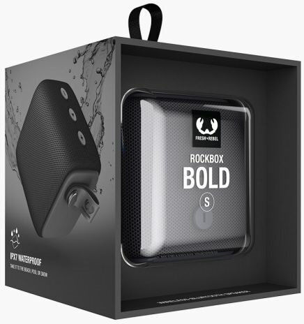 Fresh 'n Rebel Rockbox Bold S Waterproof Bluetooth Speaker 5W with Battery Life up to 12 hours Storm Grey