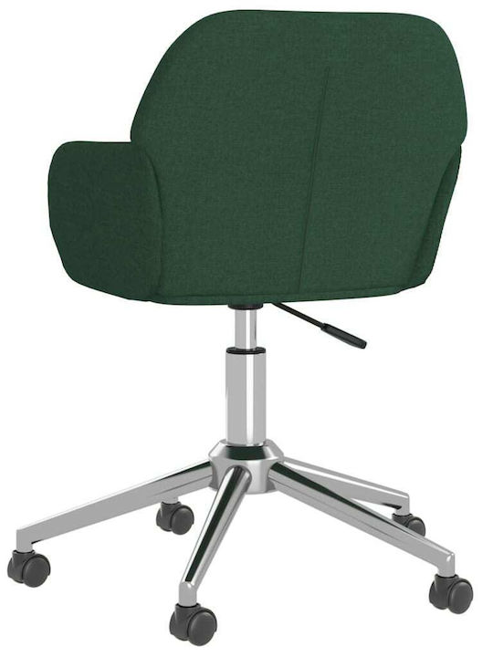 Swivel Visitor Chair with Arms & Wheels Σκούρο Πράσινο 54x60x73cm