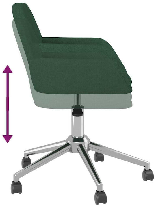 Swivel Visitor Chair with Arms & Wheels Σκούρο Πράσινο 54x60x73cm