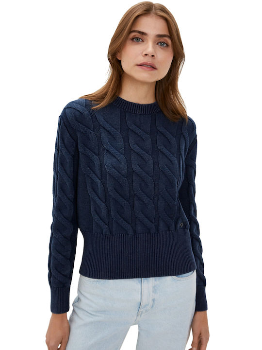 Guess Women's Long Sleeve Sweater Navy Blue