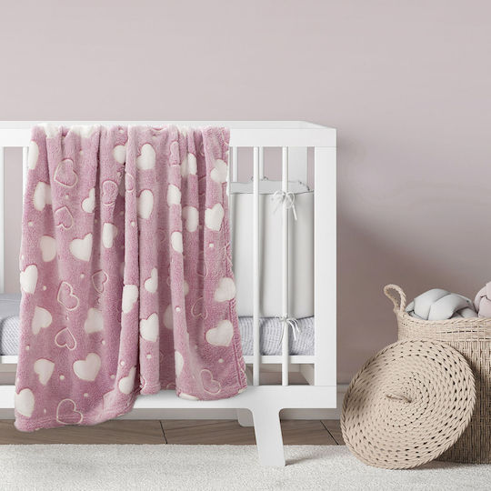Kocoon Κουβέρτα Κούνιας Darling Fleece Ροζ 110x140εκ.