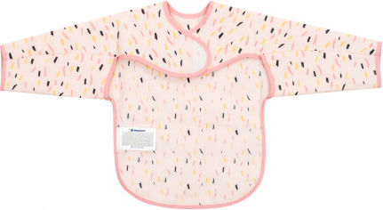 Kikka Boo Arty Waterproof Coverall Plastic with Hoop & Loop Fastener, Pocket & Sleeves Pink