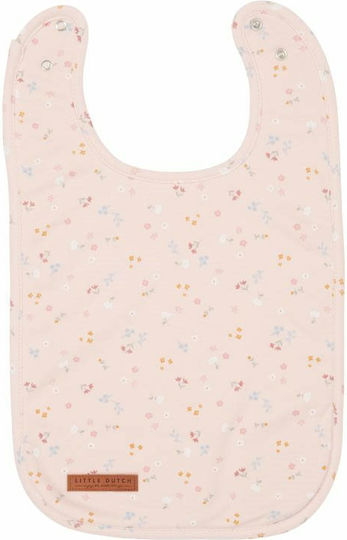 Little Dutch Σαλιάρα Υφασμάτινη με Κουμπί Little Flowers Pink