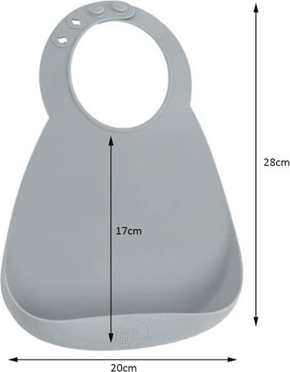 Make my Day Little Gentleman Waterproof Bib Silicone with Button & Pocket Navy Blue for 6 m+