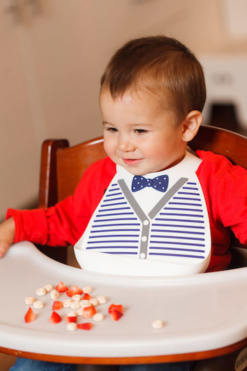 Make my Day Little Gentleman Waterproof Bib Silicone with Button & Pocket Navy Blue for 6 m+