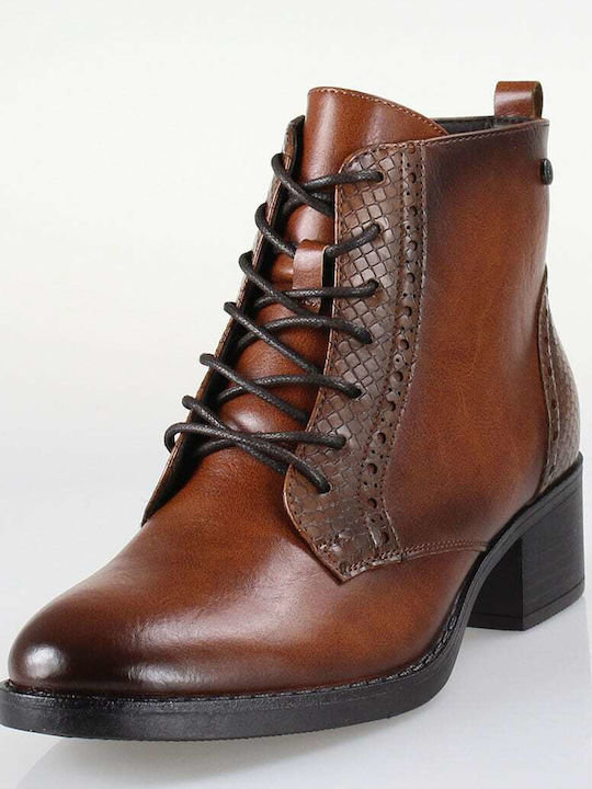 Leather Women's Ankle Boots Brown