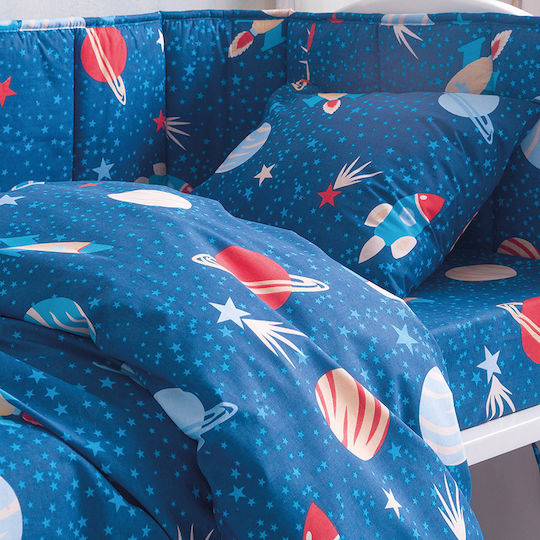 Rythmos Duvet Crib Cotton Space Odyssey Blue 110x150cm