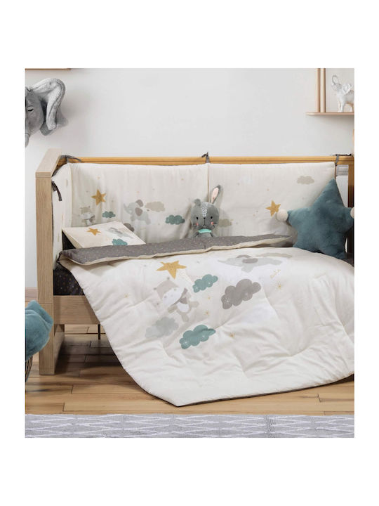 Nef-Nef Homeware Пухено одеяло За Количка Памук Sky Serenity Екрю 110x140см