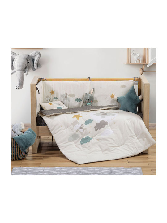 Nef-Nef Homeware Пухено одеяло За Количка Памук Sky Serenity Екрю 110x140см