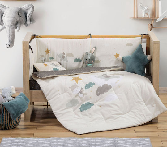 Nef-Nef Homeware Пухено одеяло За Количка Памук Sky Serenity Екрю 110x140см