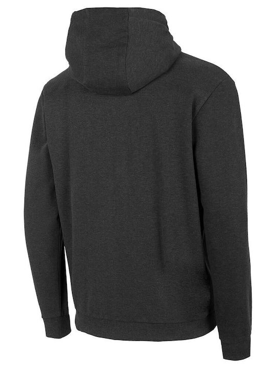 4F Men's Sweatshirt Jacket with Hood and Pockets Gray